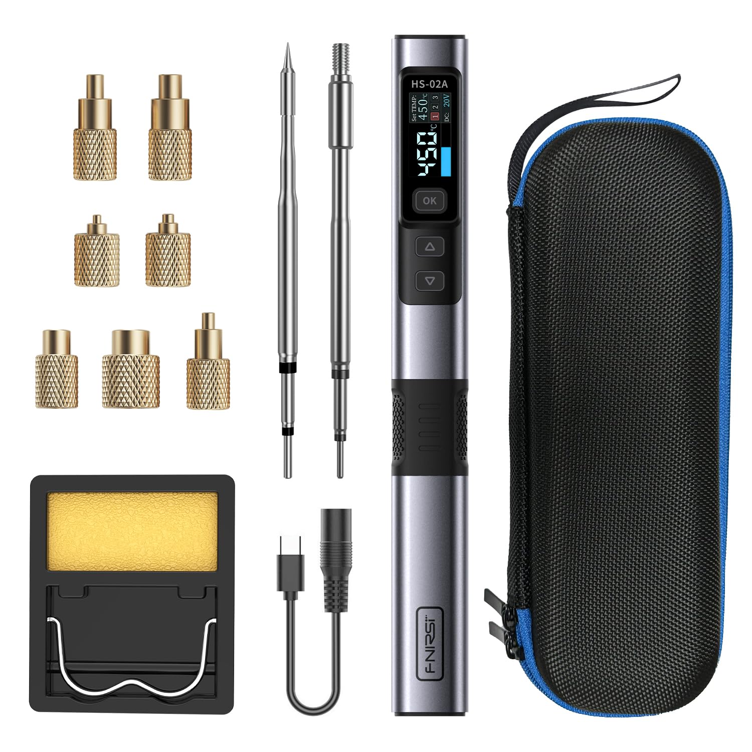 Photo 1 of FNIRSI HS02A 100W Corded Heat Set Insert Tool Soldering Iron Kit 3S Heating