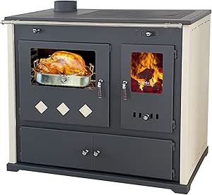 Kaminofen 11,3kW Mit Backfach - Holzofen Mit Herdplatte & Kachelverkleidung