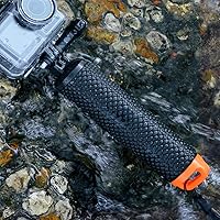 Vista 2 de Manija flotante de mano, poste monopie subacuático compatible con cámaras de acción DJI OSMO y otras cámaras deportivas, naranja