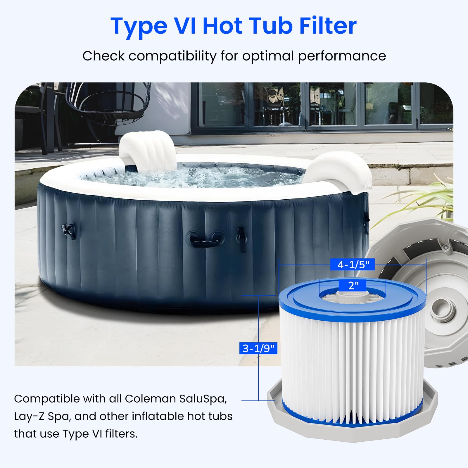 バイイー Bestway Spa Filter Pump Replacement Cartridge Type VI 58323