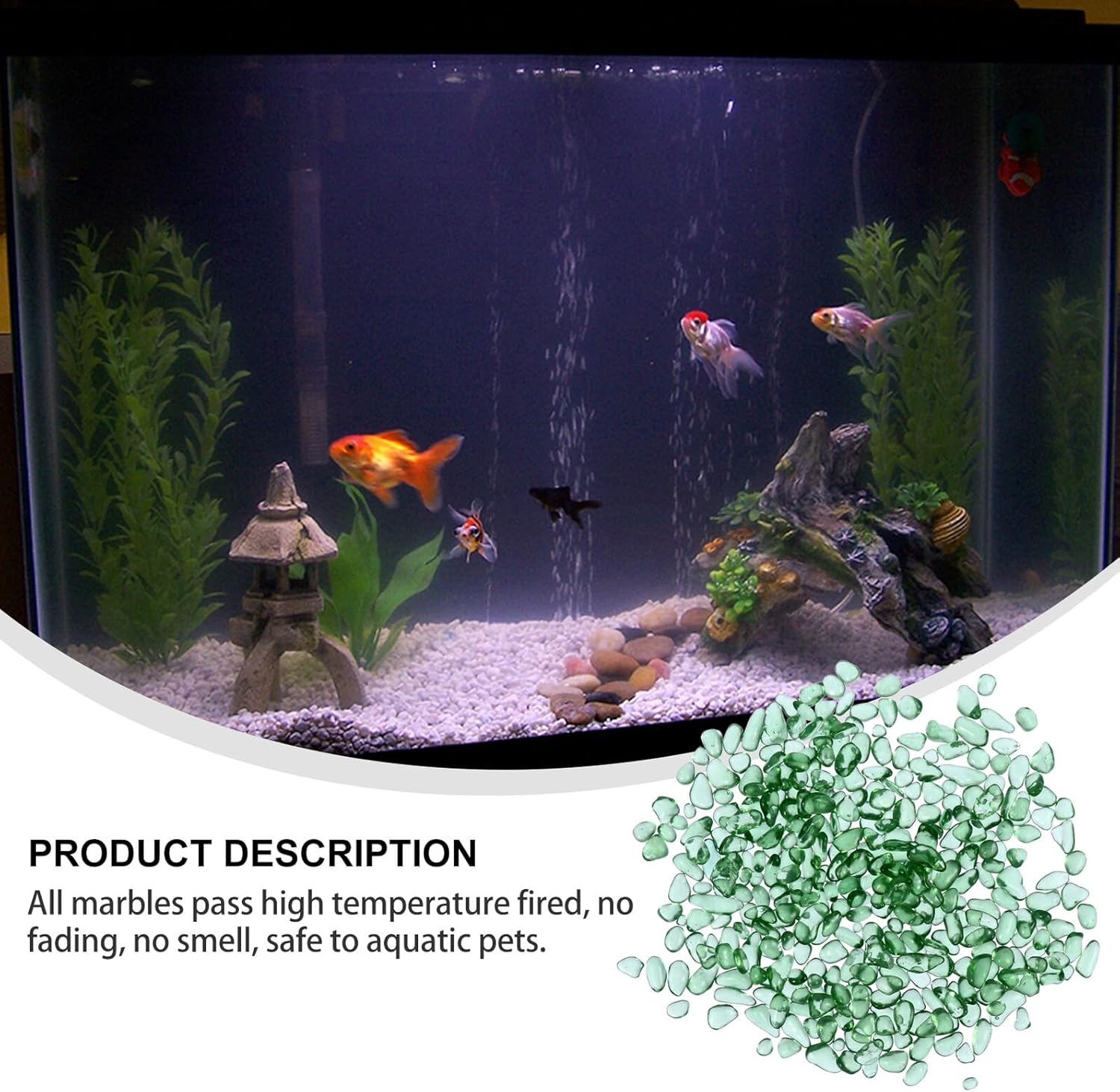 Artibetter Glass Crystal Stones 500g Aquarium Pebbles Fish Tank Decor Colored River Rocks for Freshwater Tanks and Betta Fish