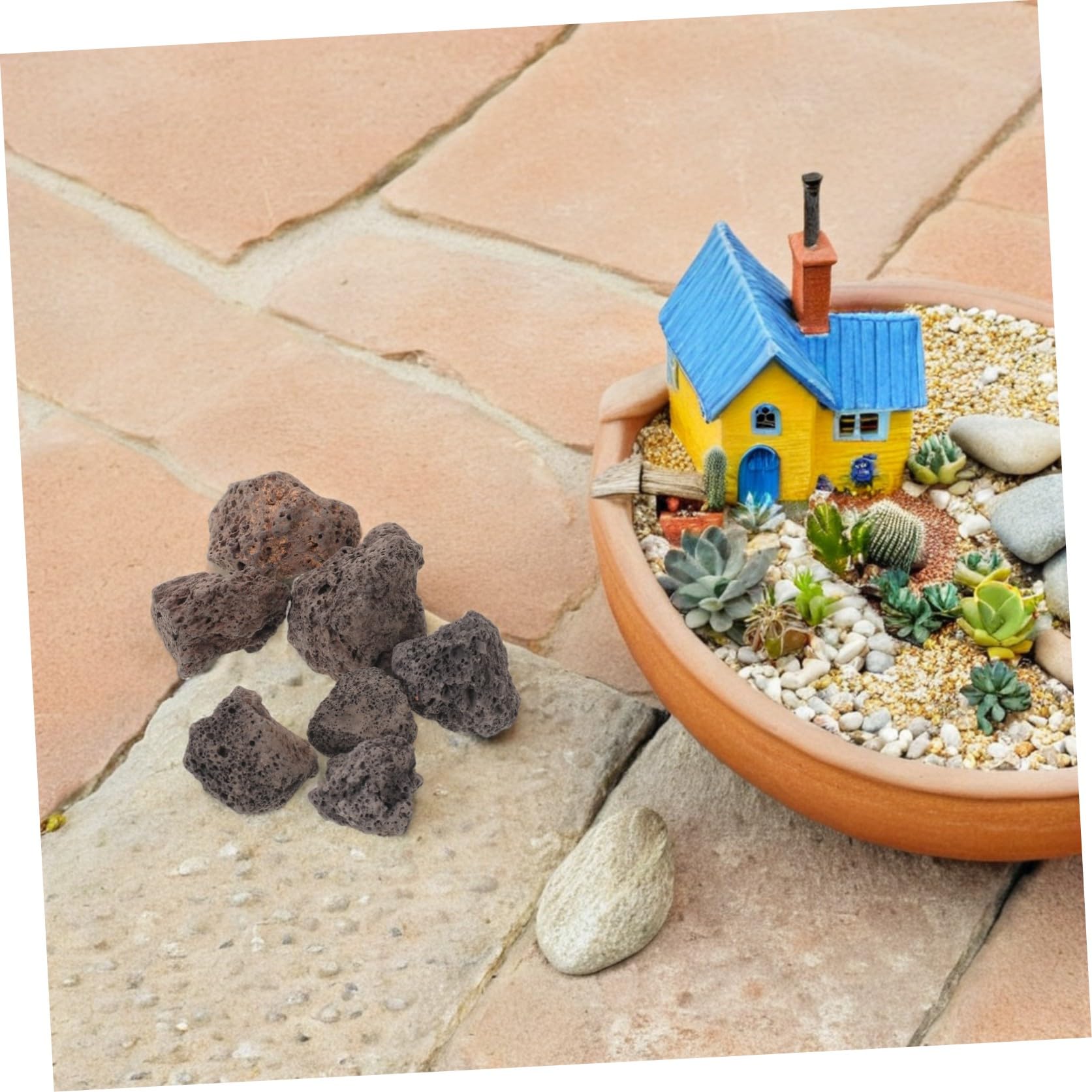 Kamienie wulkaniczne pumeksowe do akwarium - żwir do akwarium, kamień dekoracyjny do miniaturowych ogrodów wróżek, terrariów, kąpieli dla ptaków, 1,1 kg