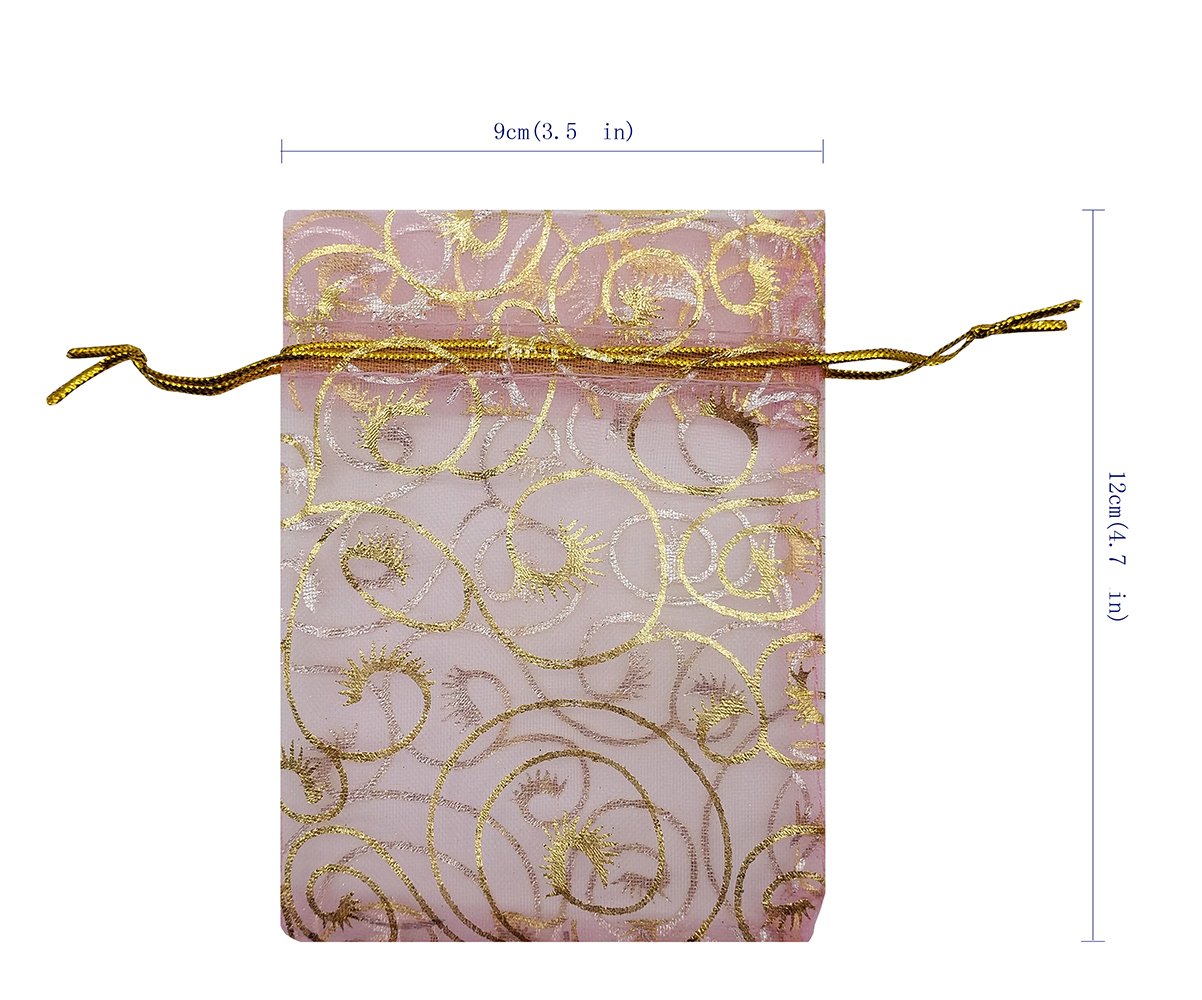 Ankirol 100pcs Organza Drawstring Bags - 4x6 Inch Wedding Favor Gift Pouches