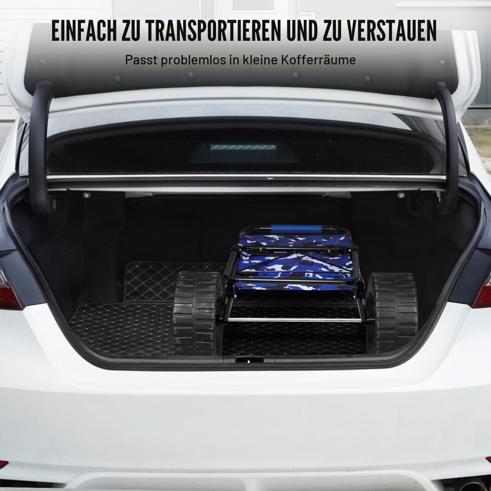 VEVOR Strandkarre Bollerwagen Sandwagen, Strandwagen 31 kg Tragkraft, Zusammenklappbarer Sandwagen aus Stahl, 380 x 386 mm Handwagen Robuster Wagen für den Strand Gerätewagen