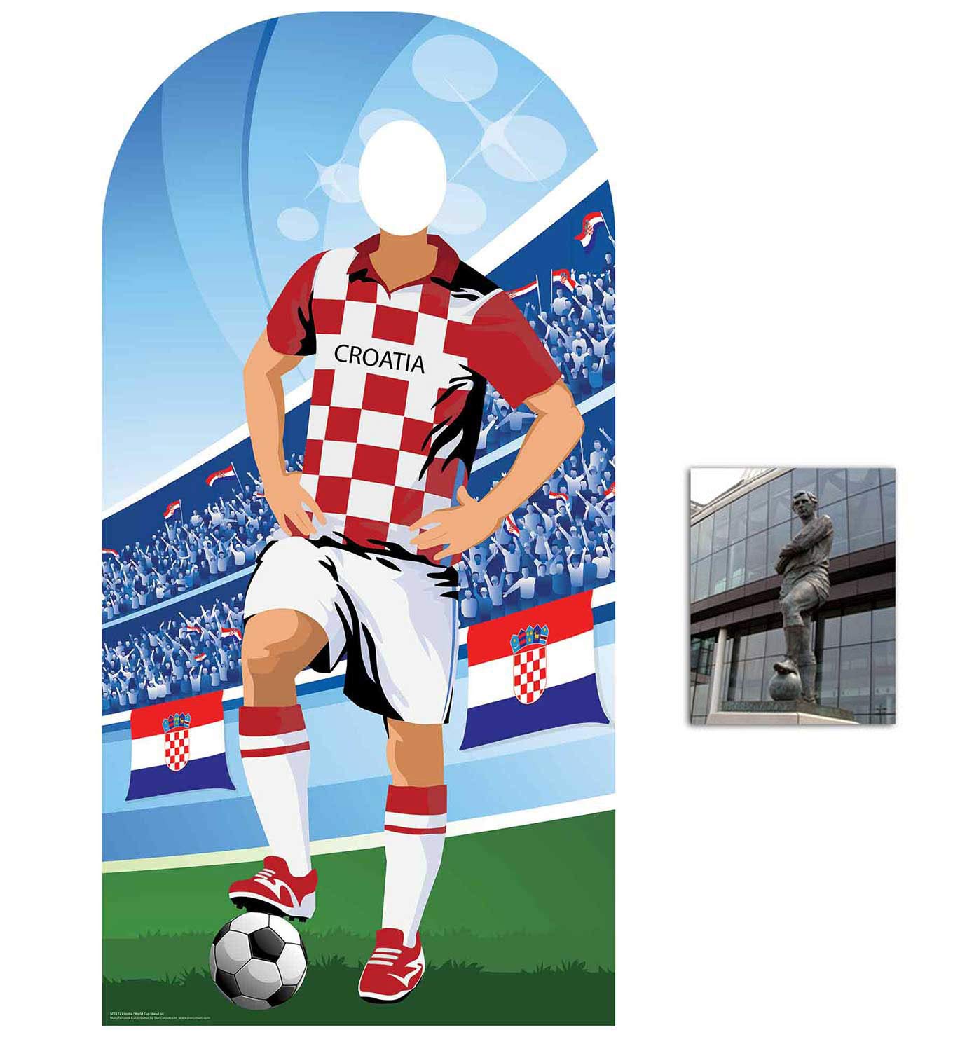 Coupe du Monde de Football 2018 Croatie adulte visage carton silhouette décoration de salle foot
