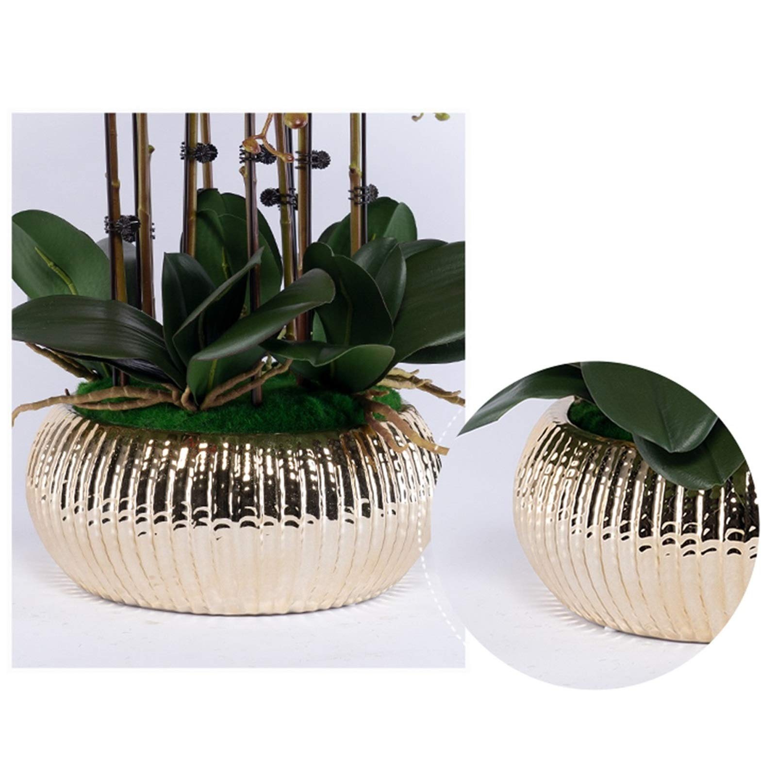 Sztuczny Kwiat, Sztuczne Bonsai Z Wazonem, Sztuczne Kwiaty Orchidei Z Wazonem, Sztuczny Kwiat Falenopsis W Wazonie Na Stół W Jadalni, Sztuczne Kwiaty Do Salonu,(A)