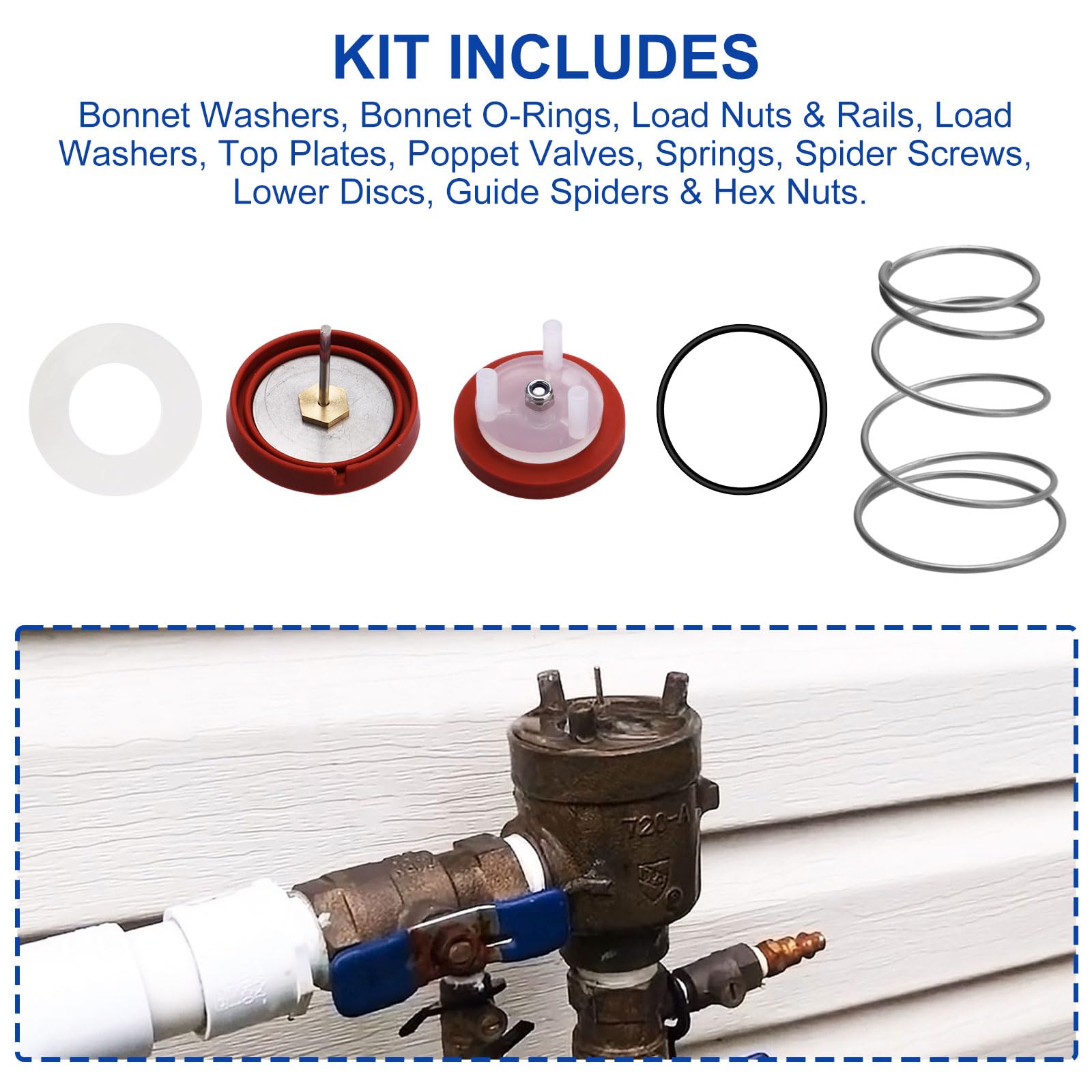 RK1-720A Kit de réparation pour disjoncteur sous pression, convient pour Zurn Wilkins 1,27 cm, 1,9 cm et 2,5 cm