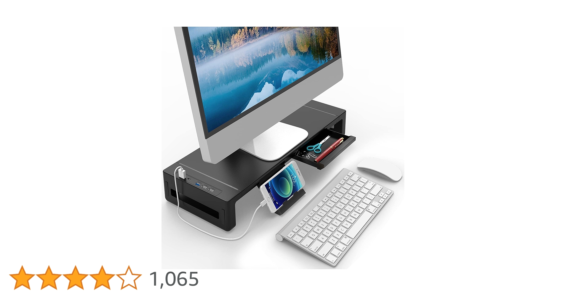 Amazon.co.jp: モニター台 USB2.0/3.0 机上台 USB/TYPE-C充電付き