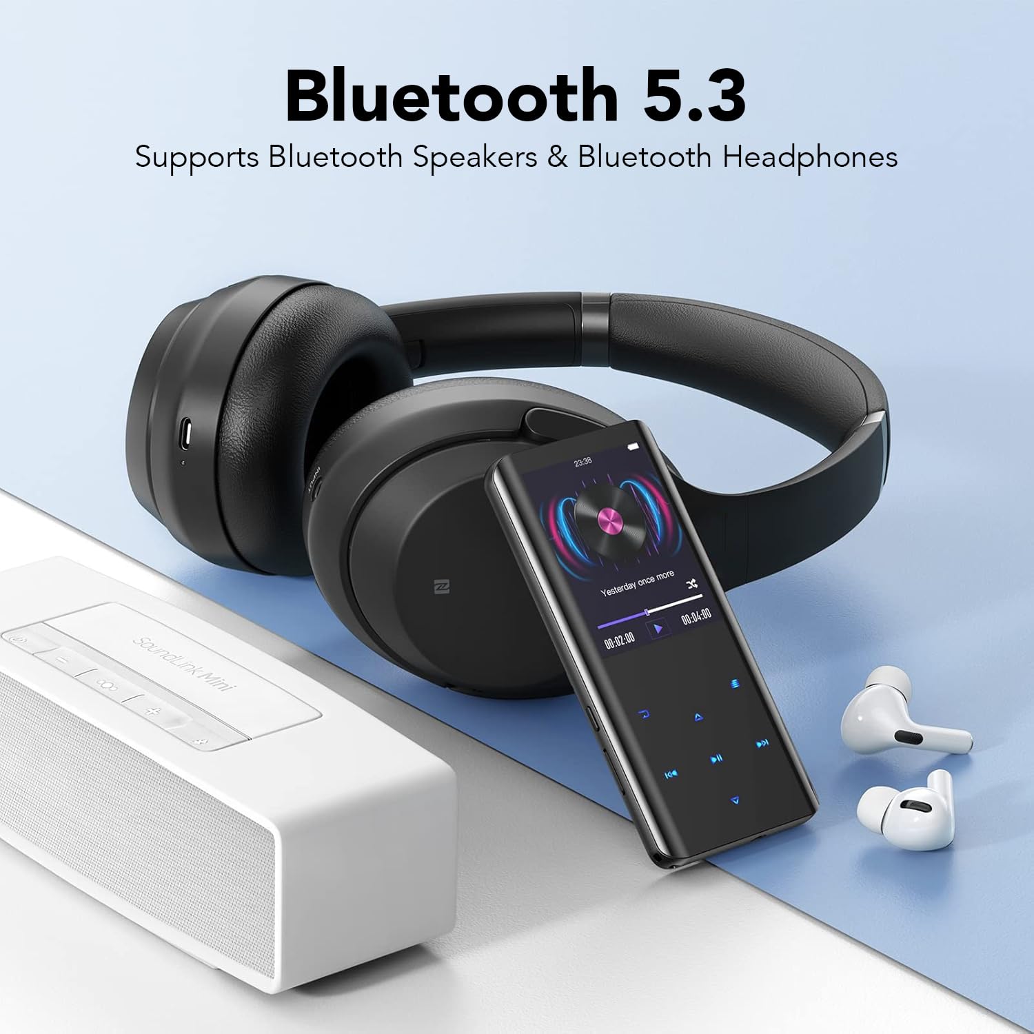 MP3-speler met Bluetooth 5.0, draagbare MP3-speler met volledig