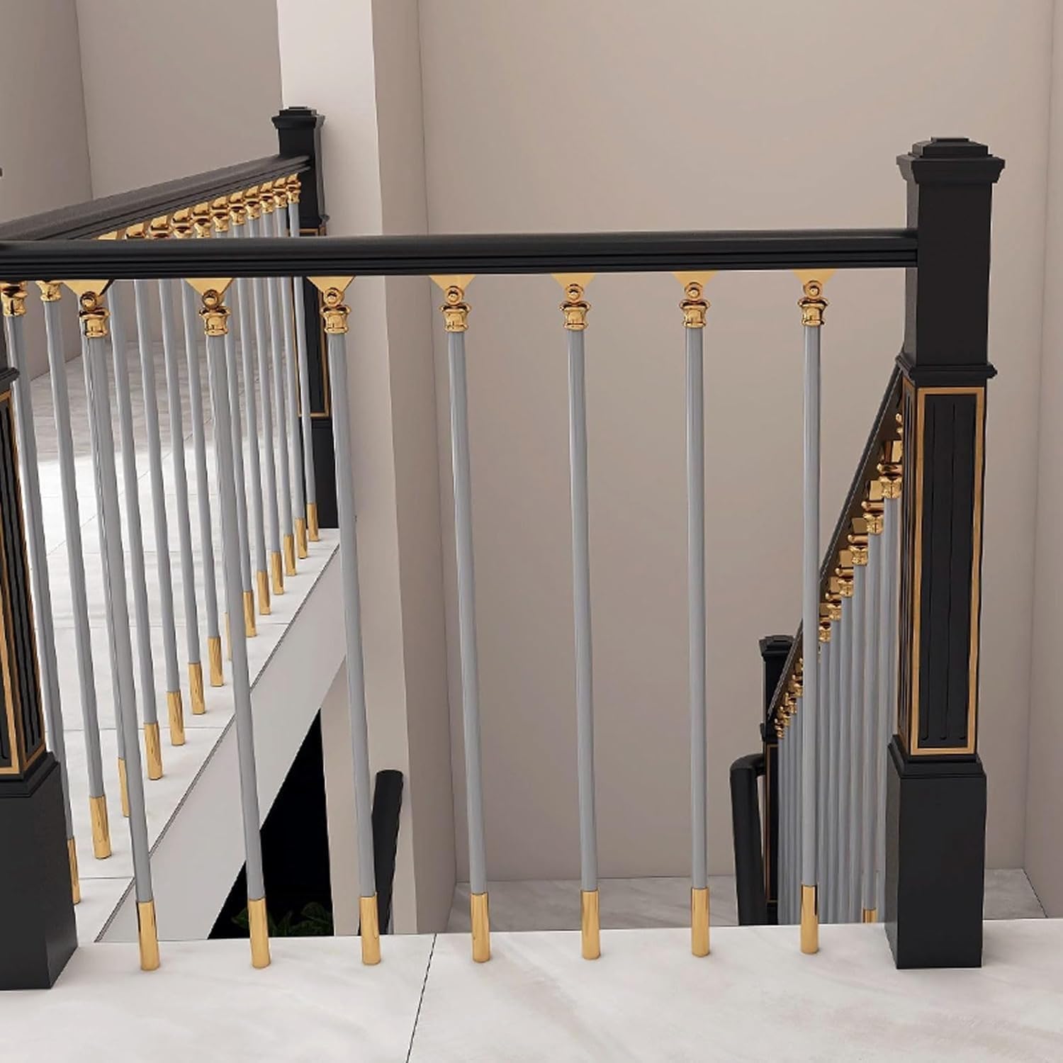 Słupki poręczy schodów okrągłe aluminiowe z regulowanymi wspornikami górnymi, słupki balustradowe, 2 szt