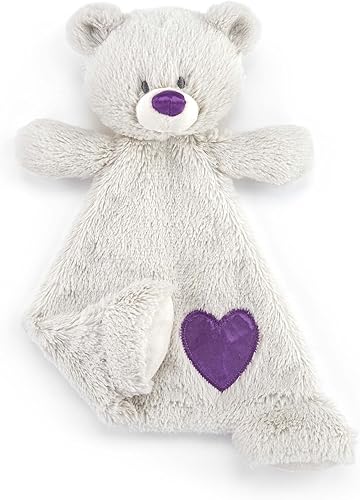 Miniatura 2 de DEMDACO Piedra natal color amatista y gris 13 x 11 pulgadas oso de peluche para niños febrero