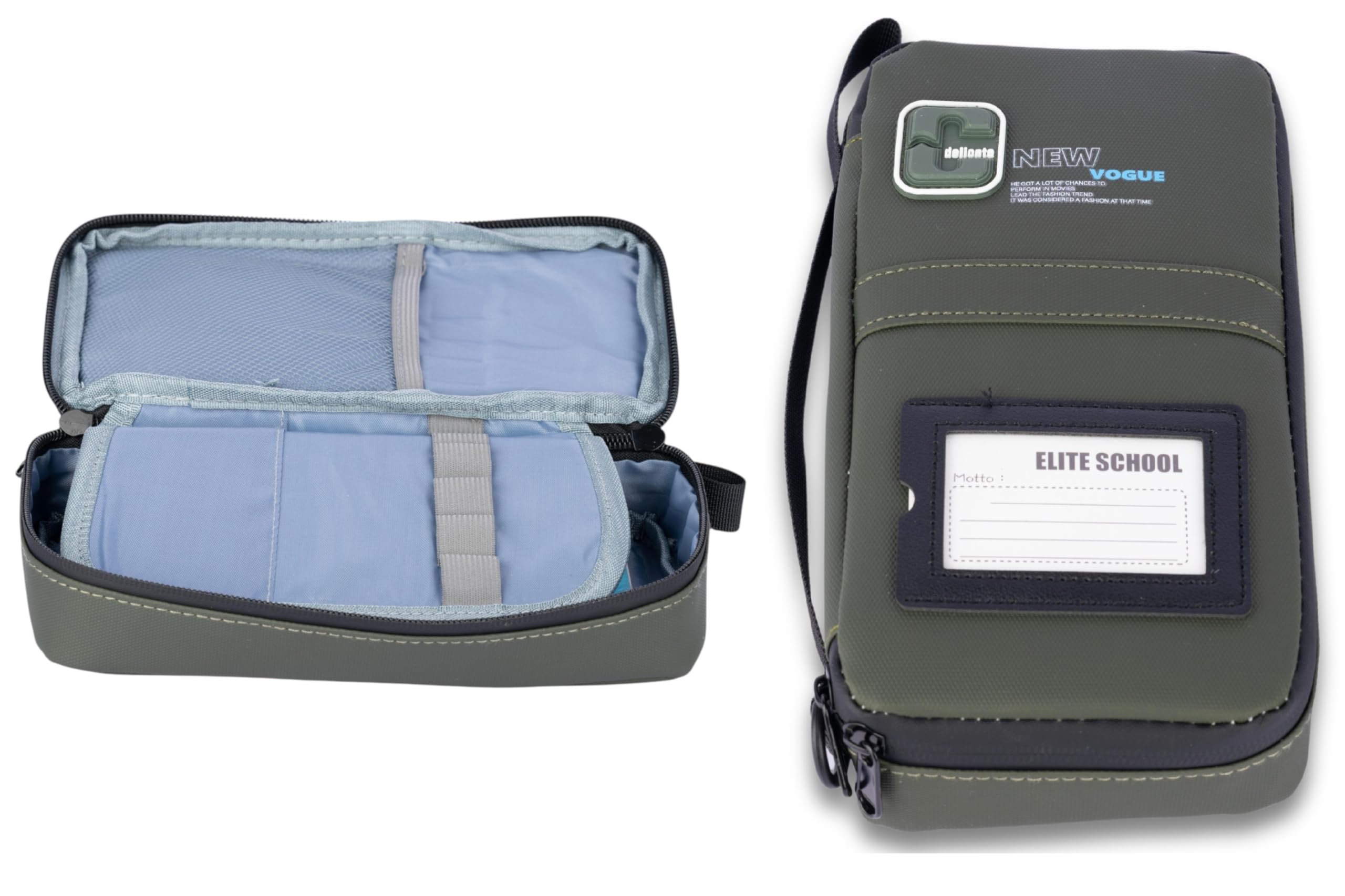 NISHAJ Pencil Case, Large Capacity Pencil Pouch Bag for Boys & Girls Students with Zip Closure Portable Stationery Bag Organizer (Forest Green)