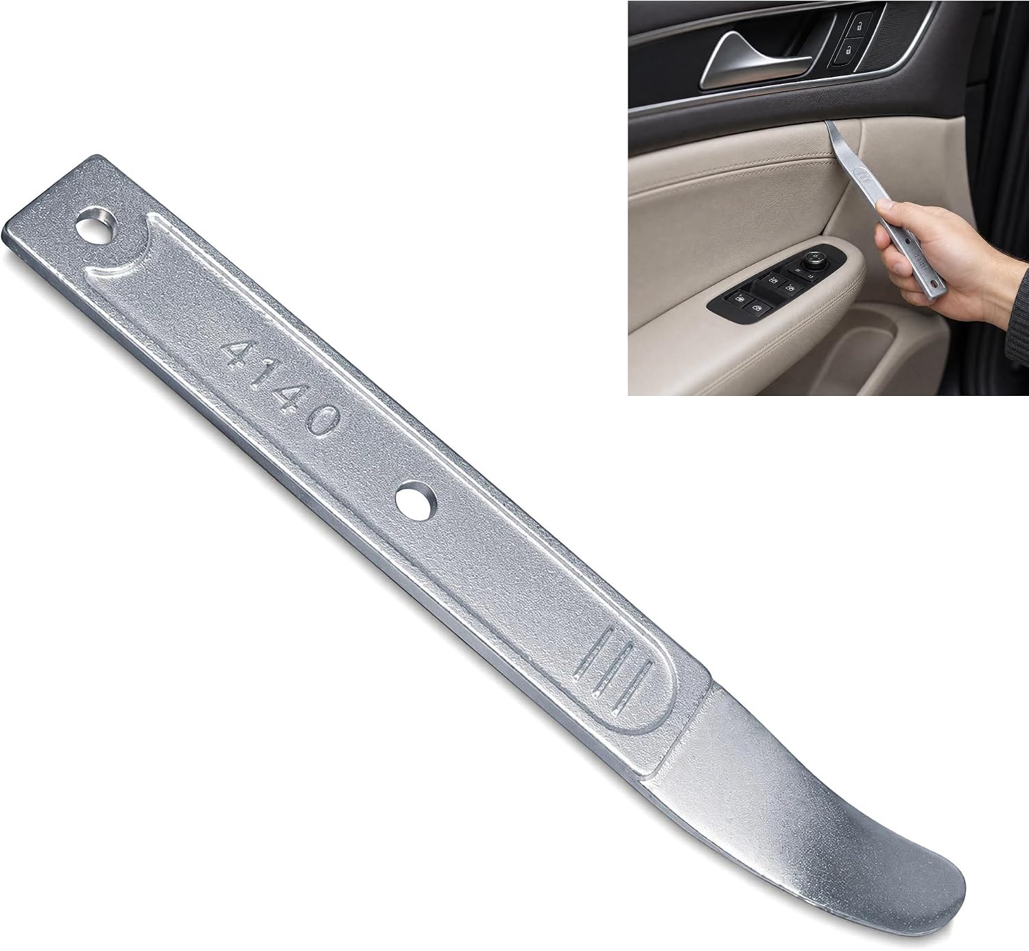 4140 Steel Pry Tool, Metal Trim Removal Pry Bar for Automotive, Door Panel & Interior Trim Remover Tool