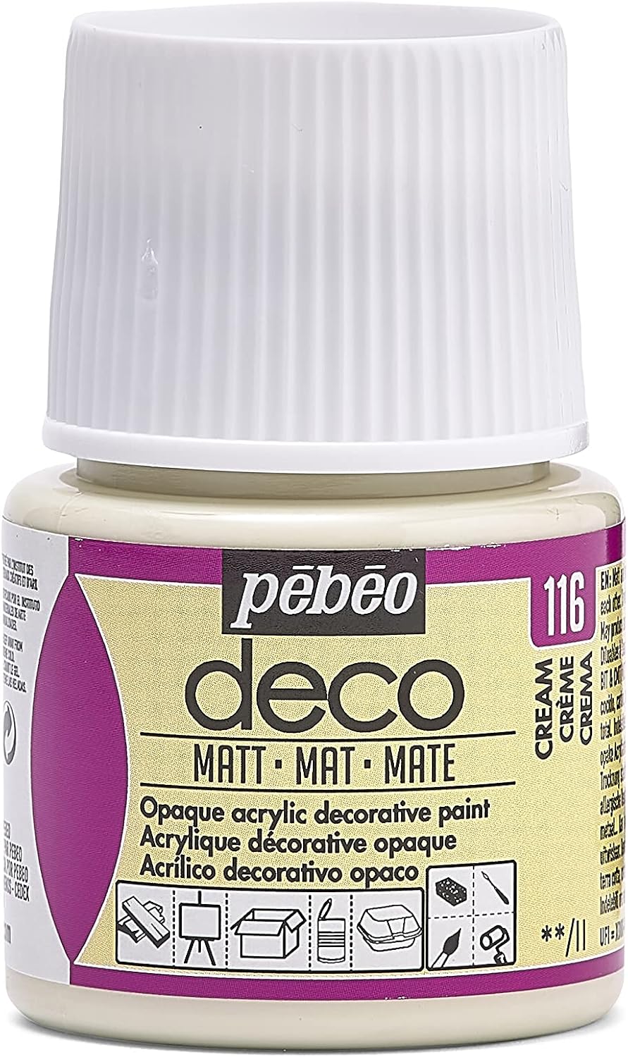 Pebeo 45ml Deco Matt, Acrylic, Cream, 45 ml (Pack of 1)
