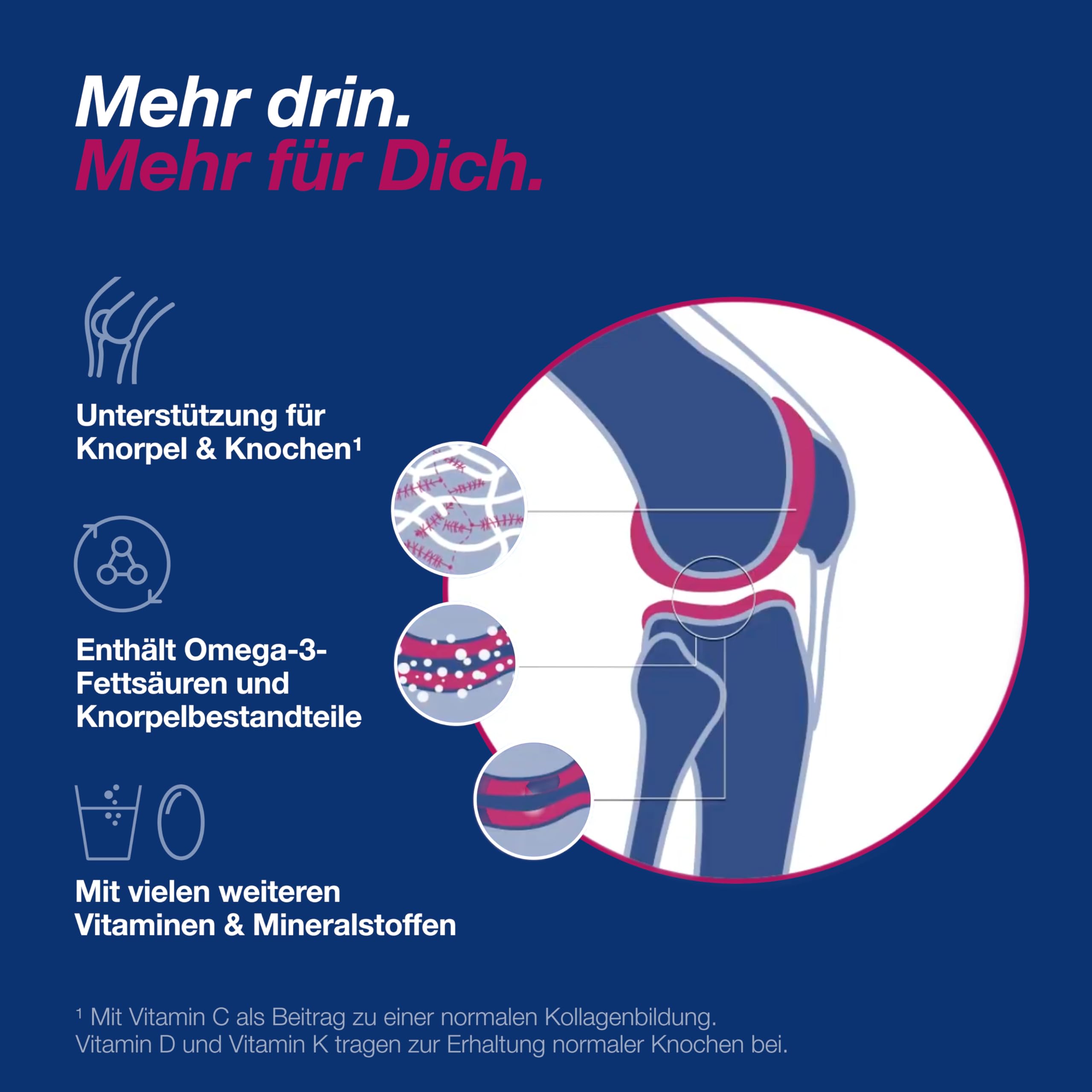 Orthomol chondroplus - Nährstoffe für Knorpel und Knochen - mit Glucosamin, Chondroitinsulfat und Hyaluronsäure - Granulat/Kapseln, 30 pc Portions quotidiennes
