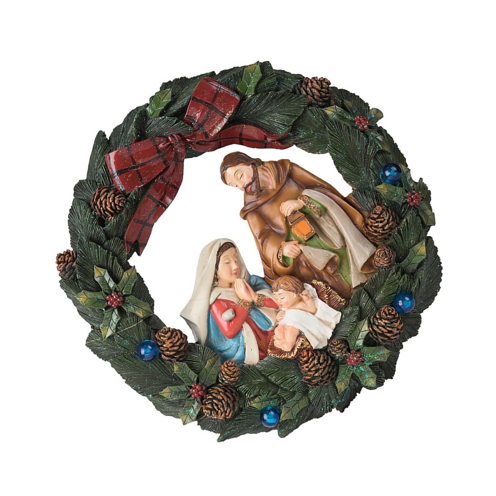 Decoración de corona iluminada de Navidad para interiores y exteriores con construcción de resina inastillable y resistente a la intemperie, características de guirnaldas de luces de Navidad