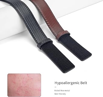 Tsa Approved Non Metal Nickel Free Hypoallergenic Belt Mechanic Buckleless No Scratch Leather Belt 1.38