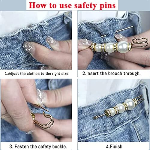 Miniatura 6 de 4 PCS Stick Safty Pins for Sewing & 15 PCS Fashion Brooch Buttons for Women Backpack Hat Corsage Bag Craft Sequin Collar Jacket Fabric Clothes-Bulk