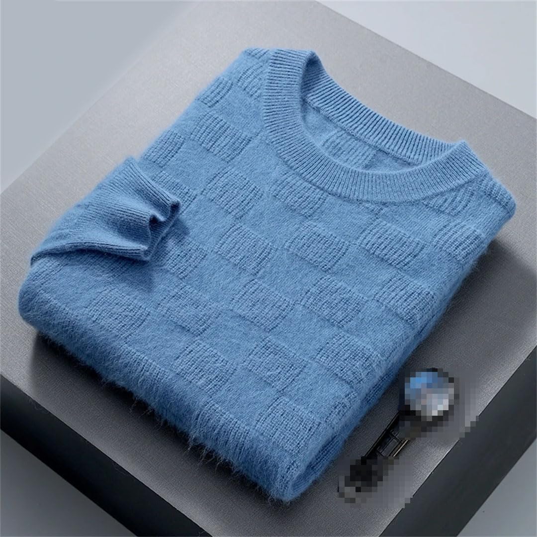 Men' O-Neck Hollow-Out Pullovers Cashmere Sweater Fall Winter Knit Plus Size Shirt Tops