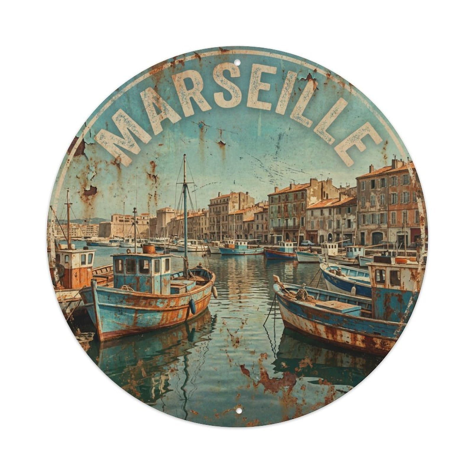 Metal Tin Sign France Vintage Travel Marseille