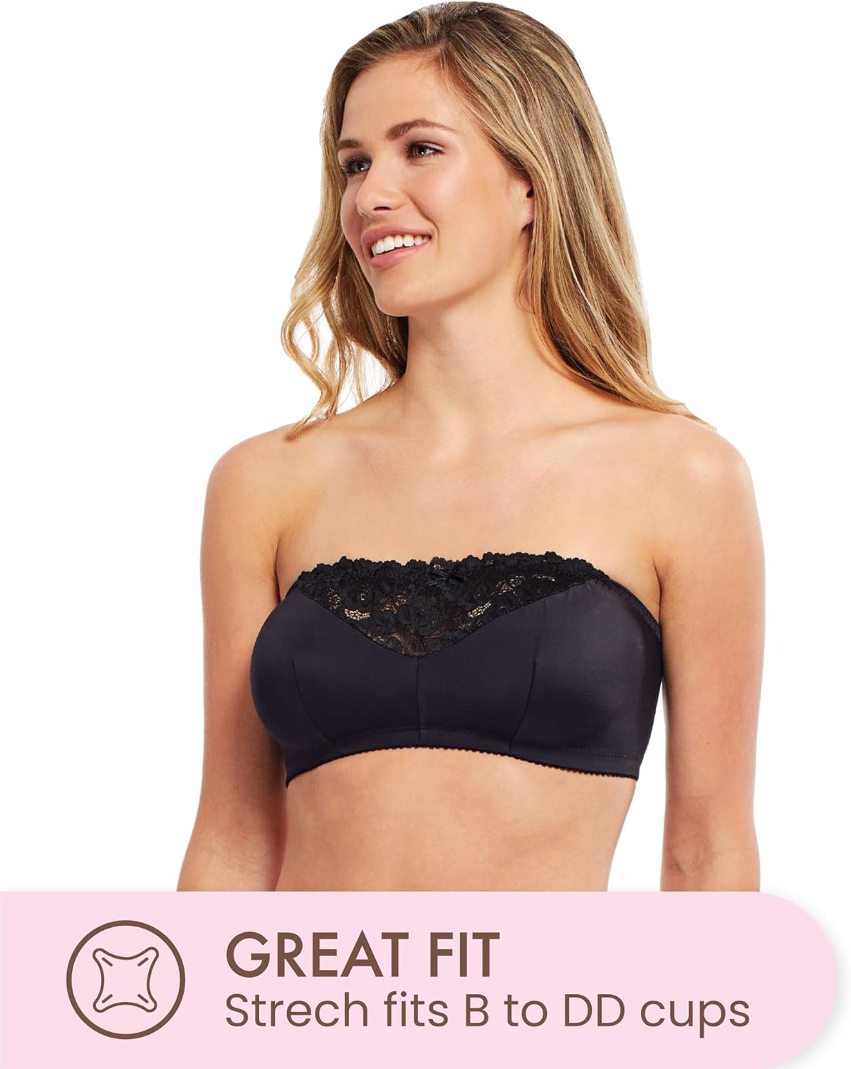 Carole Martin Strapless Bras for Women, Wireless Womens Bandeau Bra from Small to Plus Size - Image 4