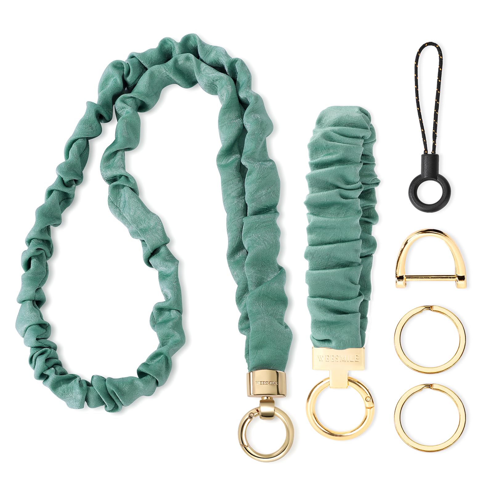 WEESMILE Lanyard and Wristlet Keychain Set for ID Badges