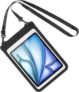 MoKo タブレット用防水ケース 13インチまで適用 iPad防水ケース 首掛けバンド付き 浴室 お風呂 プール 水泳 砂浜 海水浴 iPad Pro12.9 など13in以下のタブレットに対応 Black