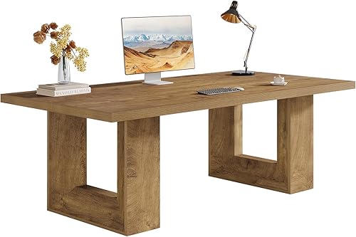 Miniatura 9 de Tribesigns Escritorio de oficina en casa, escritorio ejecutivo de granja grande de 62.99 pulgadas, mesa de computadora para oficina, sala de