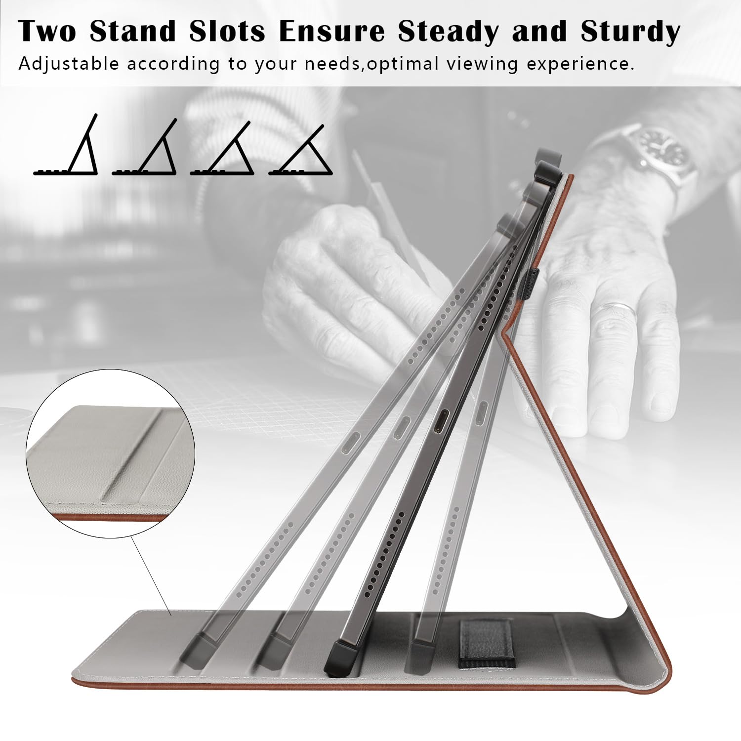 Custodia Magnetica In Pelle Per IPad Pro 13 Pollici M4 (7a Gen 2024), Con Stand, Antigraffio