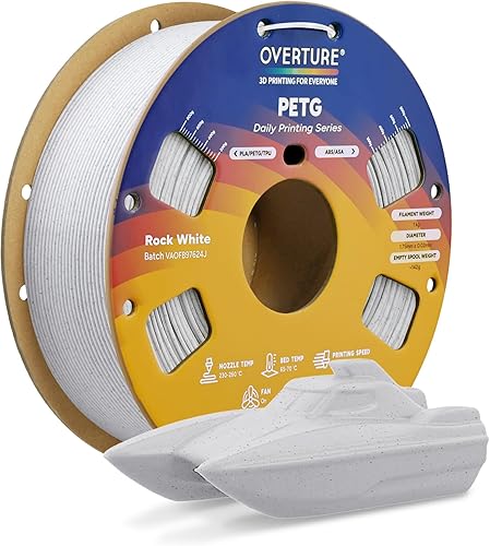Vista 85 de Overture Petg - Filamento de 0.07 pulgadas con superficie de construcción 3D 7.87 x 7.87 pulgadas, consumibles para impresora 3D, carrete de 2.2 2.2