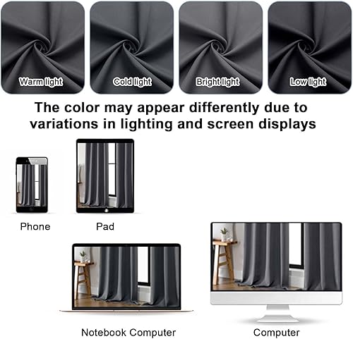 Miniatura 50 de Gwine Cortinas opacas para sala de estar de 63 pulgadas de largo, con aislamiento térmico, cortinas opacas para decoración de dormitorio con Azul