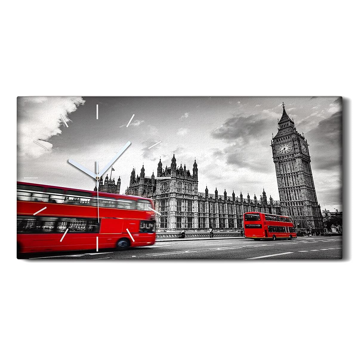 Horloge sur Toile Londres pour Chambre Cosy et Salon Moderne sans aucun bruit