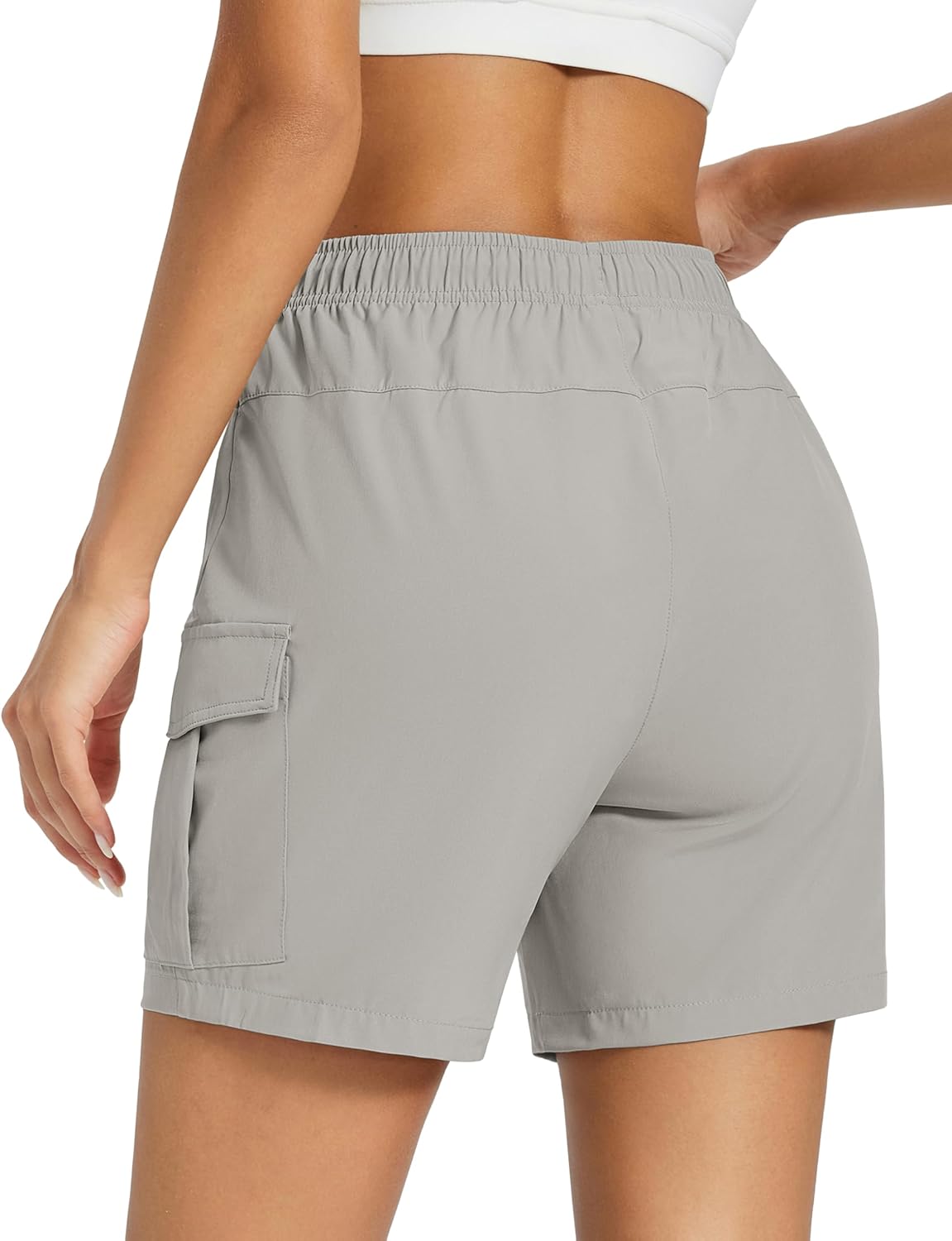 MAGCOMSEN Women's 5'' Hiking Cargo Shorts UPF 50 Quick Dry Lightweight Athletic Golf Outdoor Summer with Zipper Pockets - Image 2