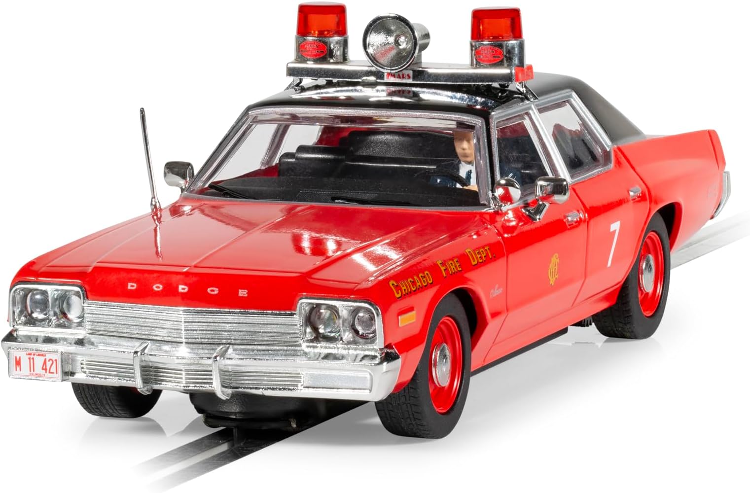 Cars - C4408 Dodge Monaco - Chicago Fire Department - Toy Slot Car for use with Race Tracks and Set - Gift Ideas for Kids and Adults, Scalextric Accessories