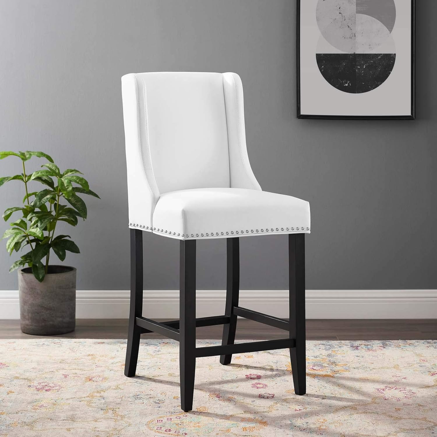 Amazoncom Modway Baron Faux Leather Upholstered Dining Counter Height Bar Stool In White Chairs Amazoncom Modway Baron Faux Leather Upholstered Dining Counter Height Bar Stool In White Chairs