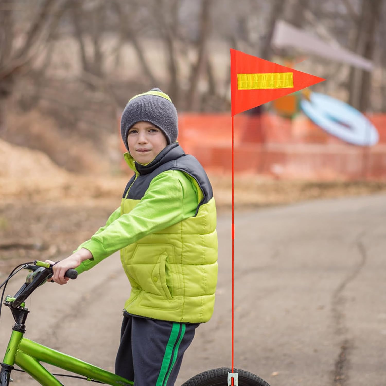 Hemoton 5 Pcs Reflective Bicycle Safety Flag Red Pvc Bike Warning Flag | Replacement High Visibility for Bicycle Kids Cycling Accessory Portable Bike Accessory for Road Safety
