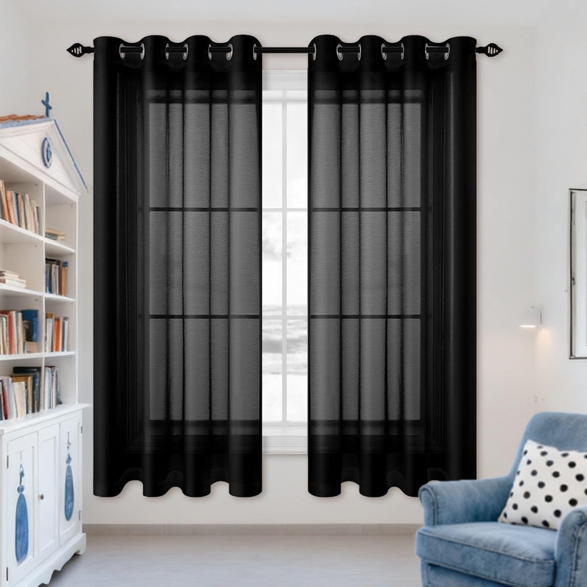 Rideaux voilages pour porte fenêtre et salon afin de tamiser la lumière du jour