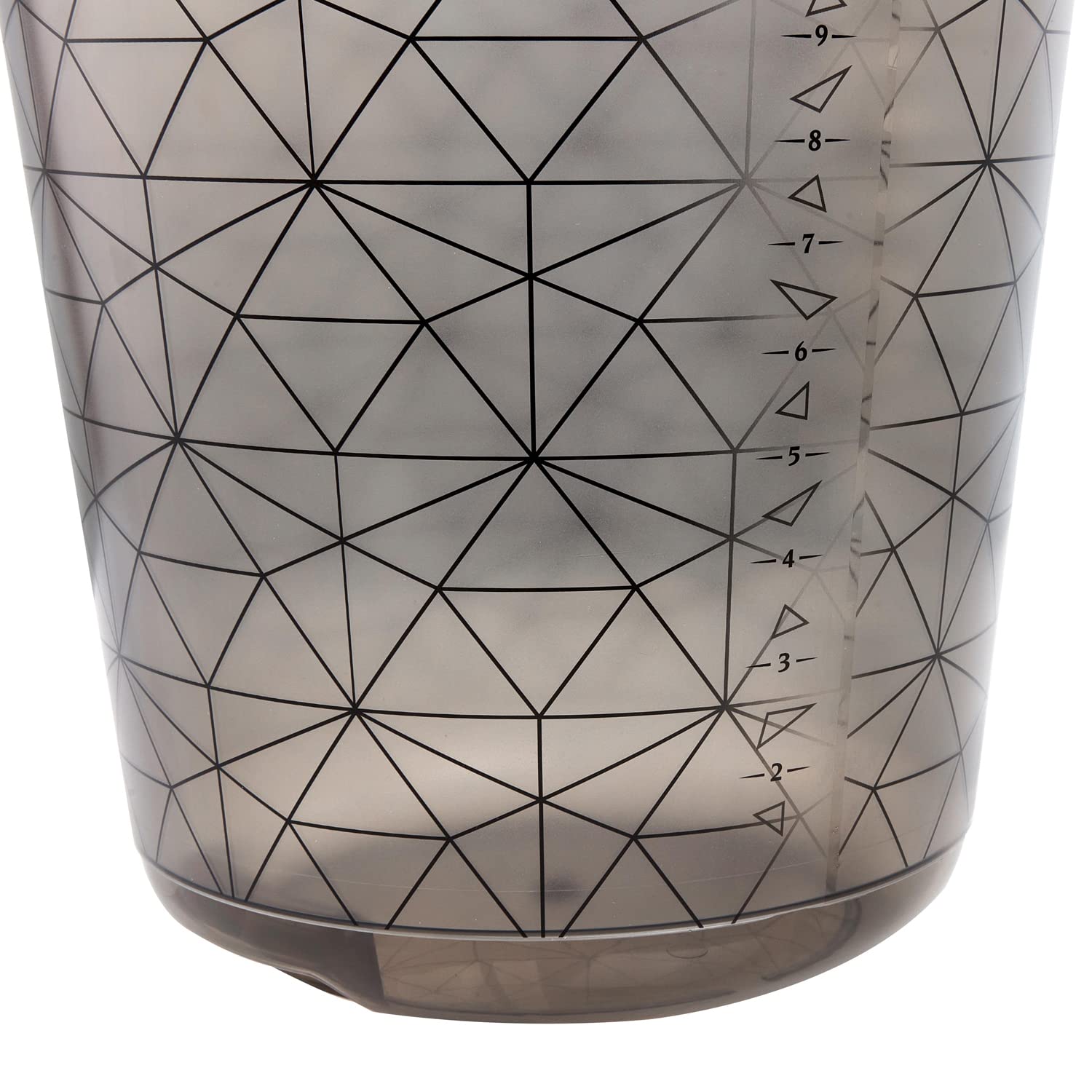 keeeper Cubo con escala de medición integrada y asa ergonómica, 10 L, Ilvie Polygon, Gris Crystal