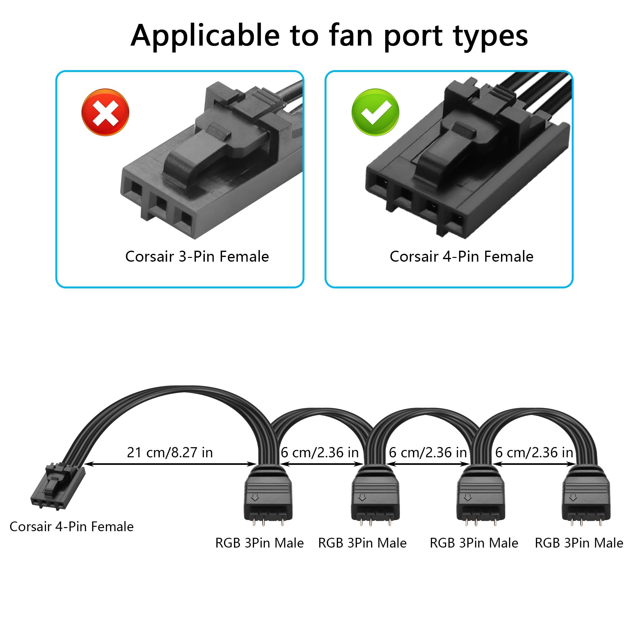 Cavo Sdoppiatore A 4 Vie EKWB EK-RGB - Foto 2