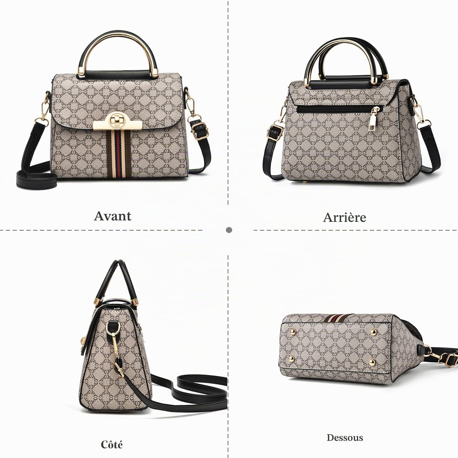 CORIOS Élégant Sac à Main pour Femme PU Cuir Sac Porté Epaule Mode Sac à Bandoulière Messager Petit Sac D'épaule Fourre-Tout Shopping Voyage Travail Hobo Cabas Rose