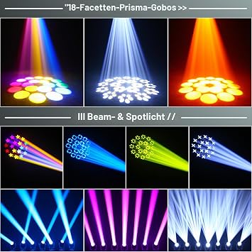 150 W Mini Moving Head LED Spot Beam DMX512 Prism Effect Disco DJ Light 11/13CH Channel for Bars Birthday Party Clubs KTV Wedding