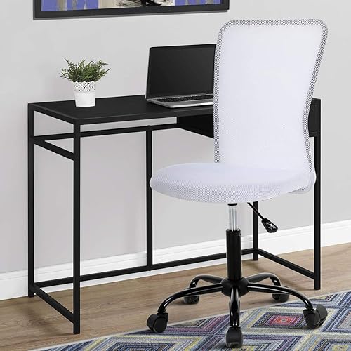 Silla ergonómica de oficina silla de escritorio barata con ruedas, soporte lumbar sin brazos, pequeña, moderna, ajustable, espalda media para el