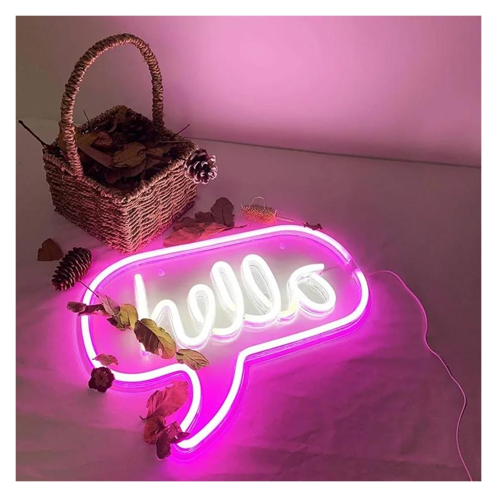 luoliang Illuminazione al neon Ciao per insegna al per neon a con luce alimentata tramite decorazione da parete per negozi soggiorno ufficio bar ristorante