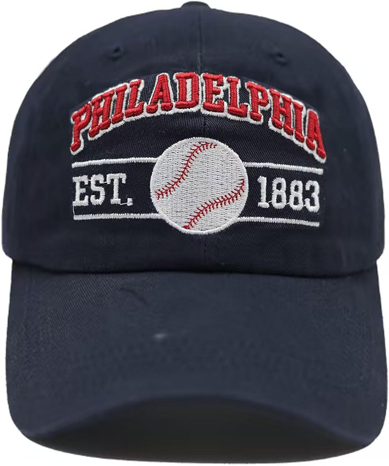 Jvnzaleu Embroidered City Washed Baseball Cap Adjustable Cotton Fans Baseball Hat for Men Women