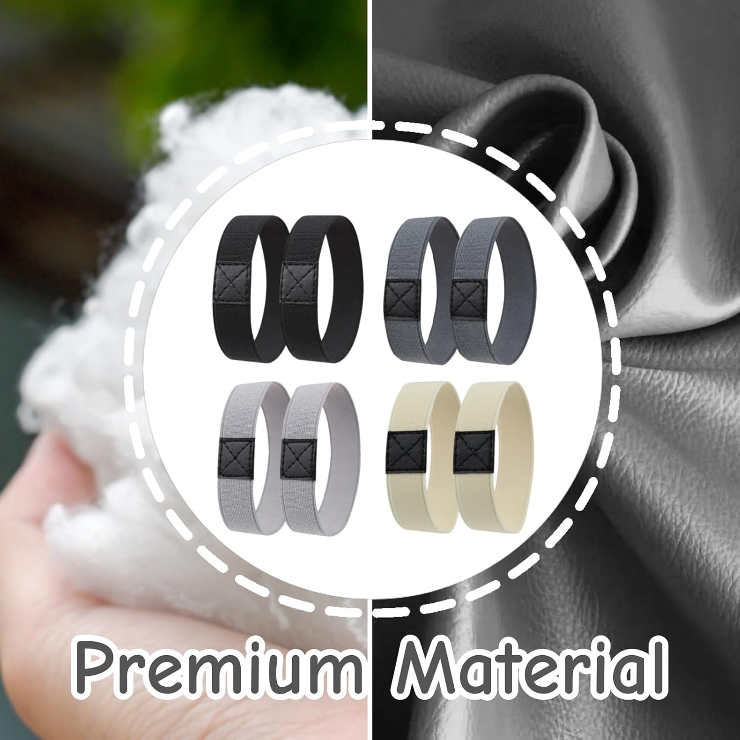 4 Pairs High Heel Shoe Strap Anti-Loose Wide Elastic Band Wide Ankle Strap Kitten Heel Buckle for Office Party Wedding Travel Shopping Daily Walking