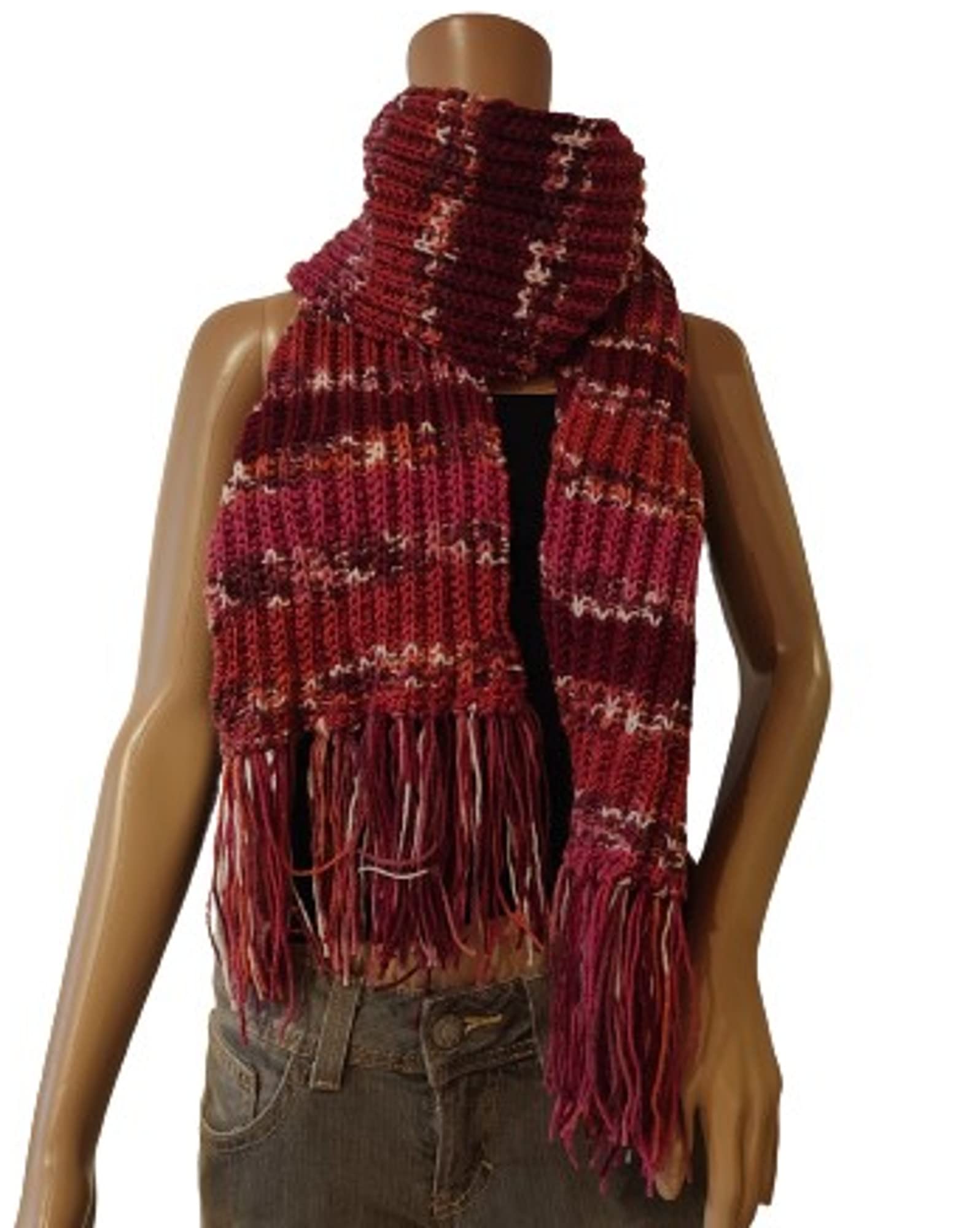 ca. 164 x 18 cm Wollschal Schal handgestrickt gestrickt Strickschal XXL