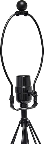 Miniatura 6 de Elegant Designs LT1054-BLK - Lámpara de mesa moderna geométrica con cable de metal, ahuecada, color negro