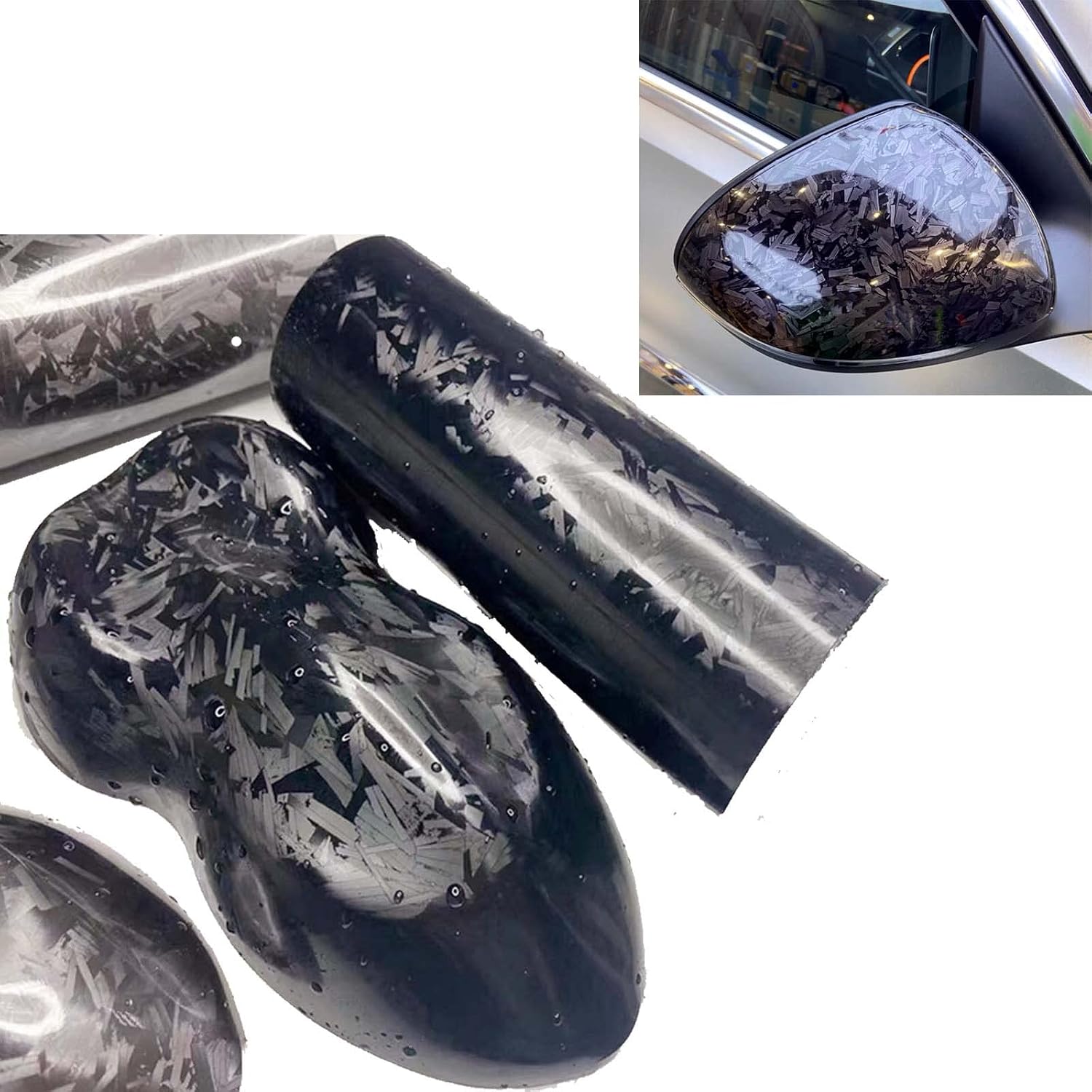Black Forged Carbon Fiber Car Vinyl Wrap Matte Stretchable Decal Sticker Film Sheet Air Release DIY Decoration Vinyl Roll