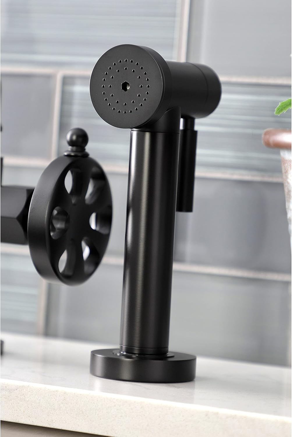 Kingston Brass KS2330RX Belknap Bridge Kitchen Faucet, Matte Black, 13.13 x 8.06 x 14.19