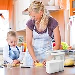 Wildone Cereal & Dry Food Storage Containers, Airtight Cereal Storage Containers Set of 8 [2.5L / 85.4oz] for Sugar, Flour, Snack, Baking Supplies, Leak-proof with Black Locking Lids